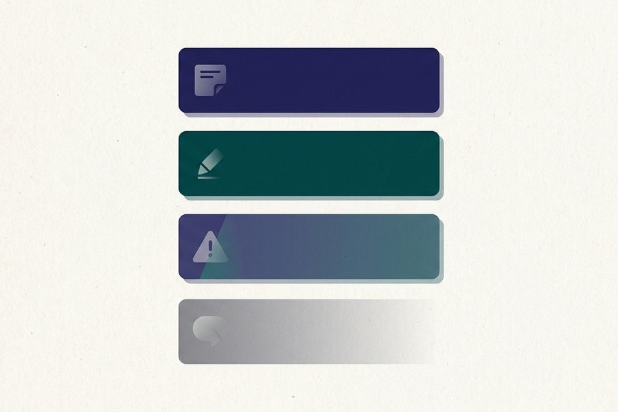 Illustration of three stacked quote bars nested inside each other like a reply chain in an email thread