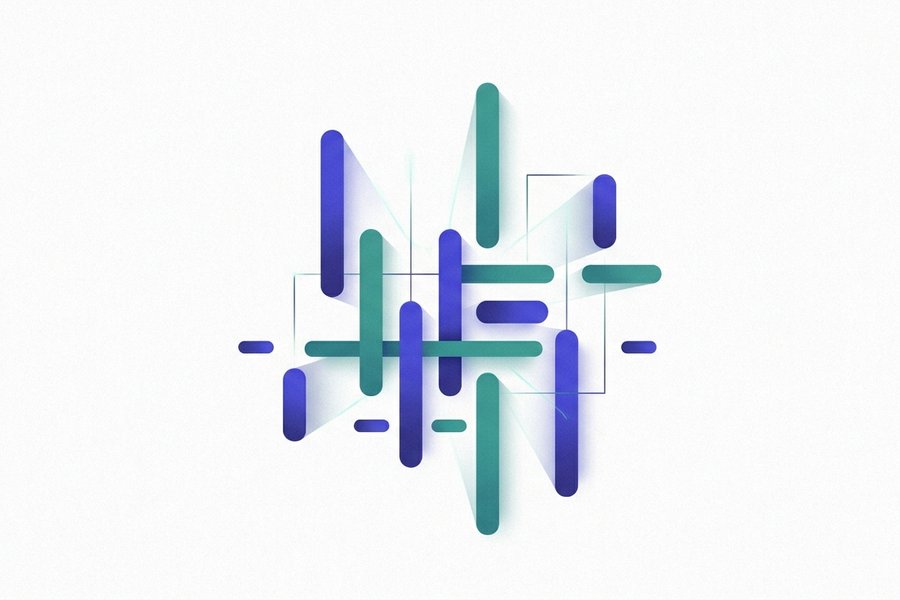 Illustration of a writer aligning rows of pipes and dashes into a neat table grid